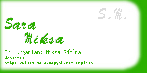 sara miksa business card